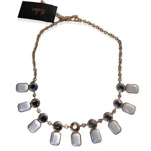 Ballet Neiman Marcus statement necklace white gray gold NWT fashion $60 retail